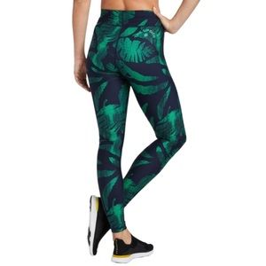 The Upside Palm Leaf Print Leggings Tights Pants Womens Size 8 Medium Green